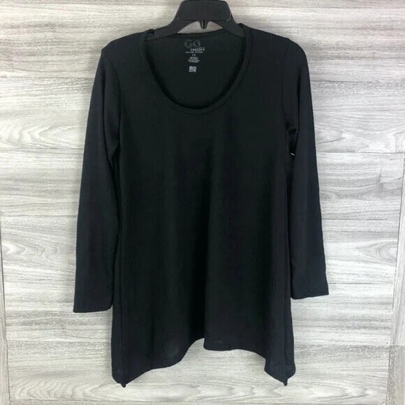 Go Couture Black Drappy Sweater in Black Size Large - Picture 2 of 5